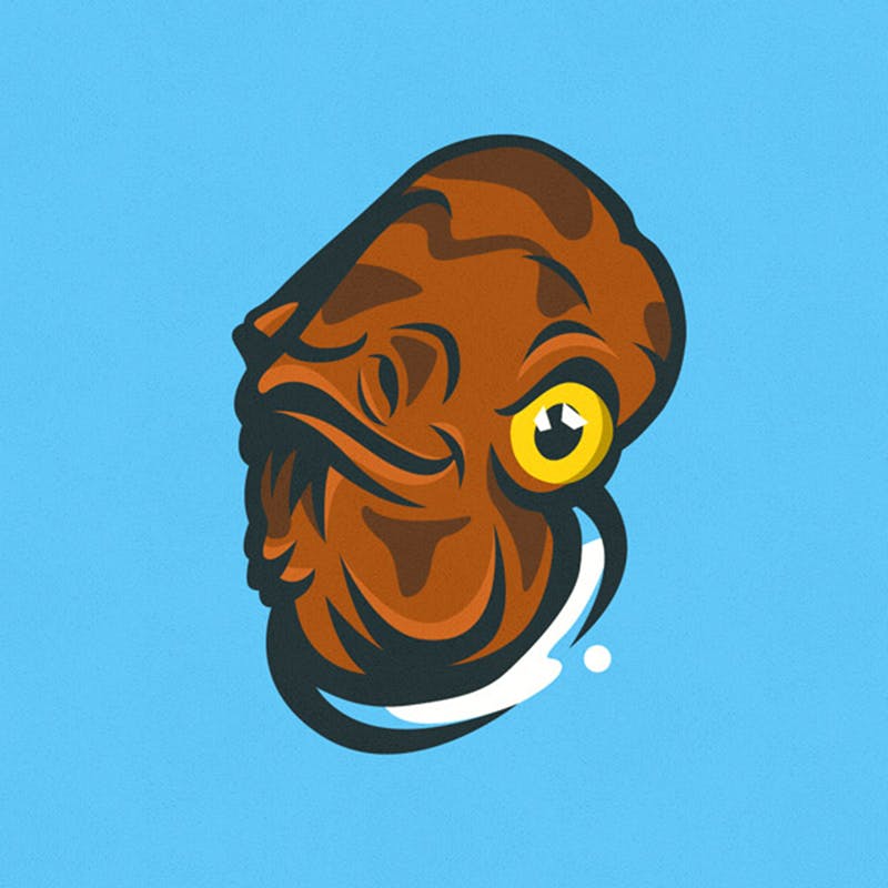 Illustration of Admiral Ackbar. It's a trap! created by Ian Steele