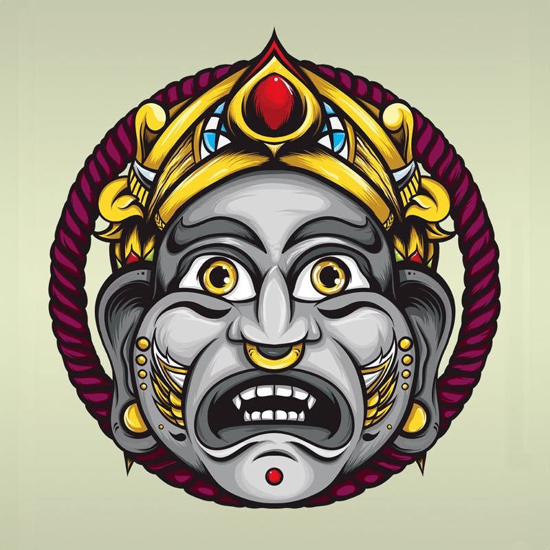 A vector illustration of a mask created by Ian Steele
